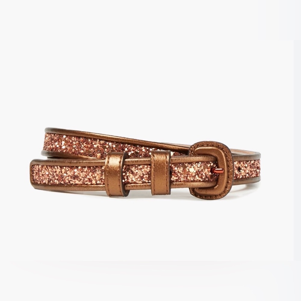 Michael Kors, bronze, metallic and glittery belt size large